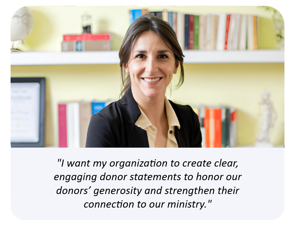 Automated donor statements for nonprofits and ministries