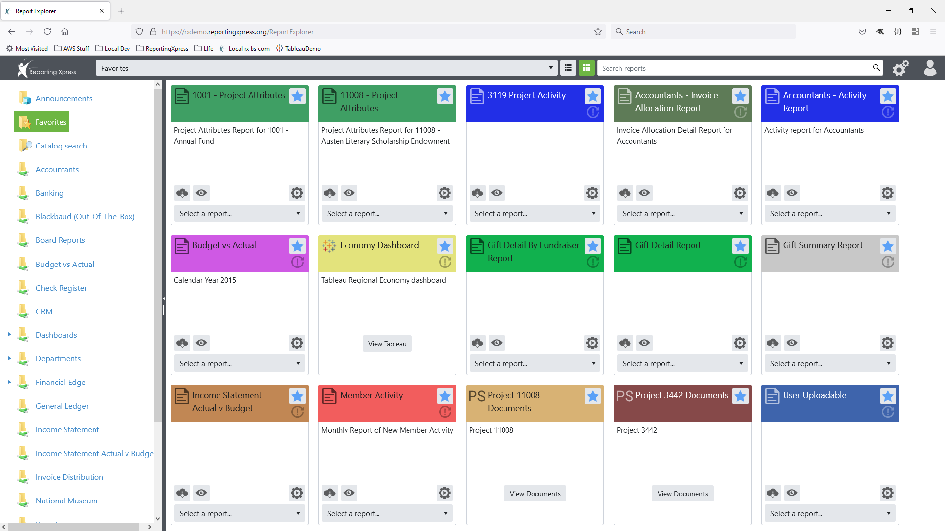 Reporting Xpress UI Example